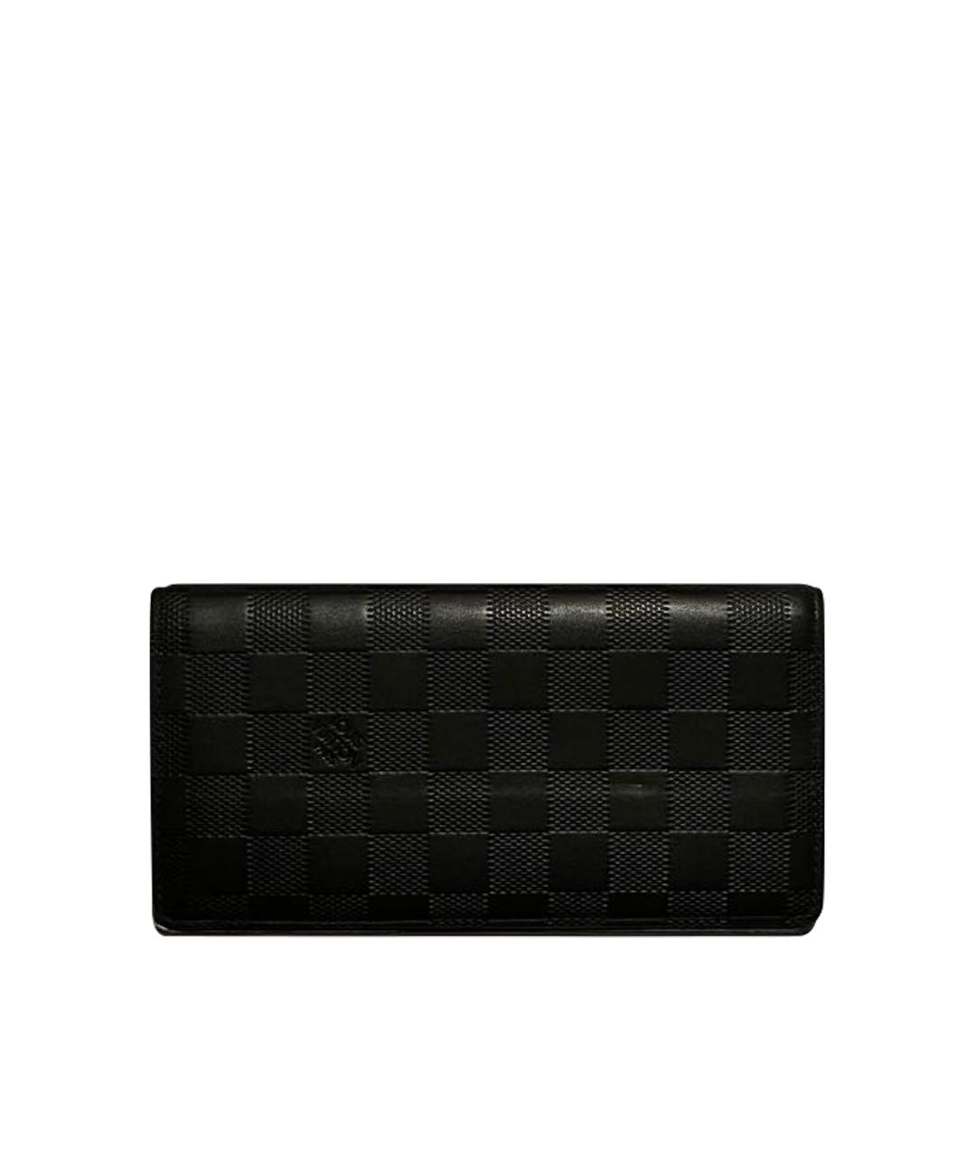 LOUIS VUITTON Черный кожаный кошелек, фото 1