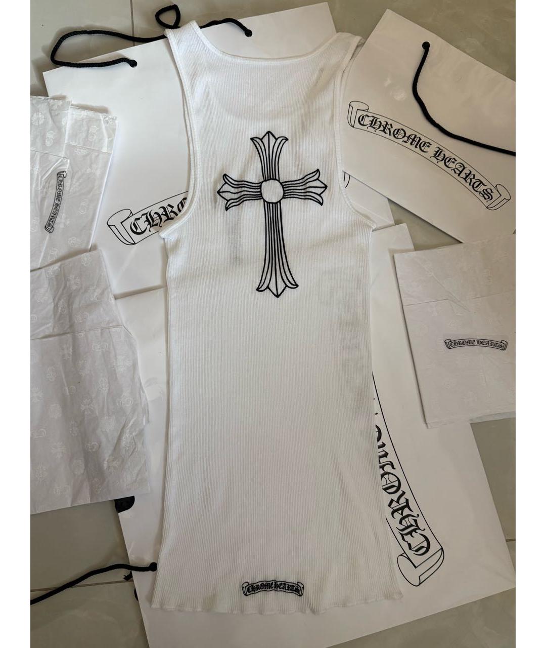 CHROME HEARTS Белая хлопко-эластановая майка, фото 2