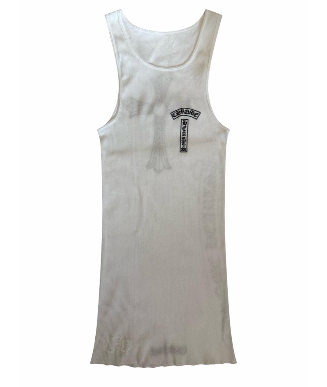 CHROME HEARTS Белая хлопко-эластановая майка, фото 1