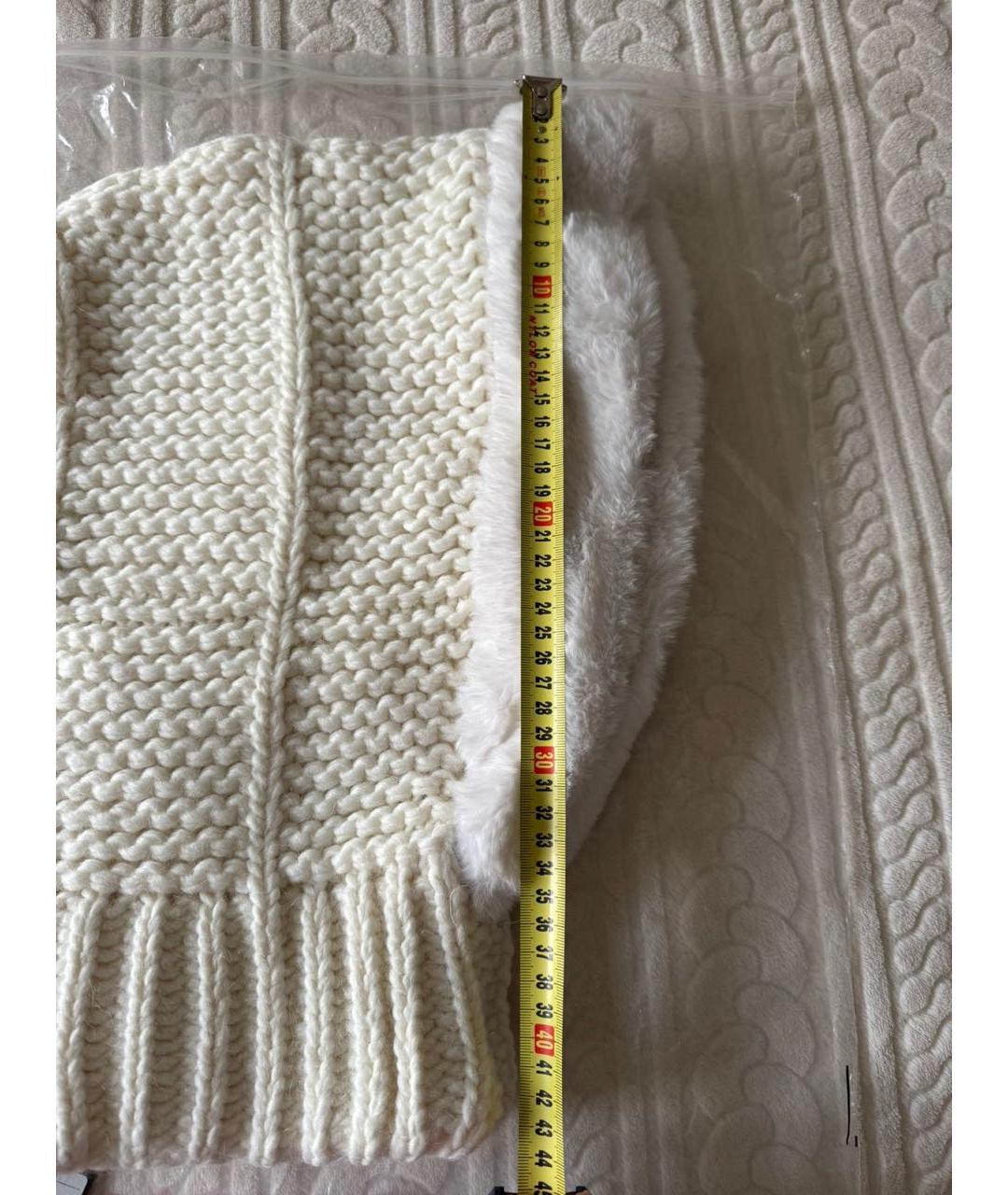 PINKO Белый шерстяной капюшон, фото 7