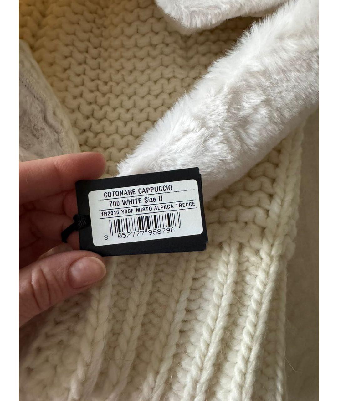 PINKO Белый шерстяной капюшон, фото 4