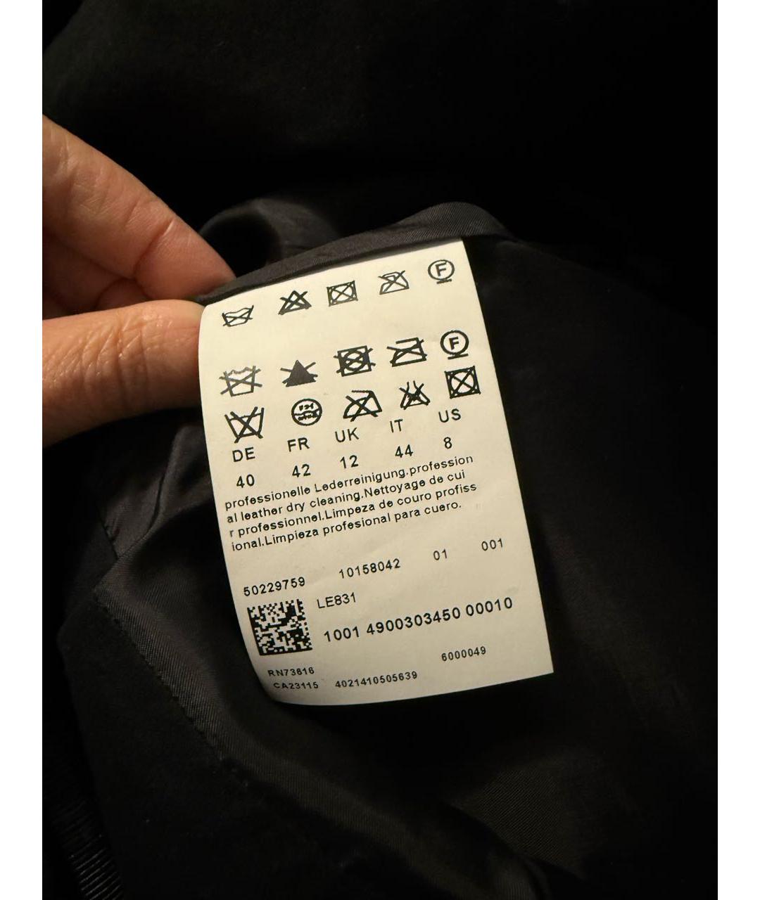 HUGO BOSS Черное кожаное коктейльное платье, фото 4