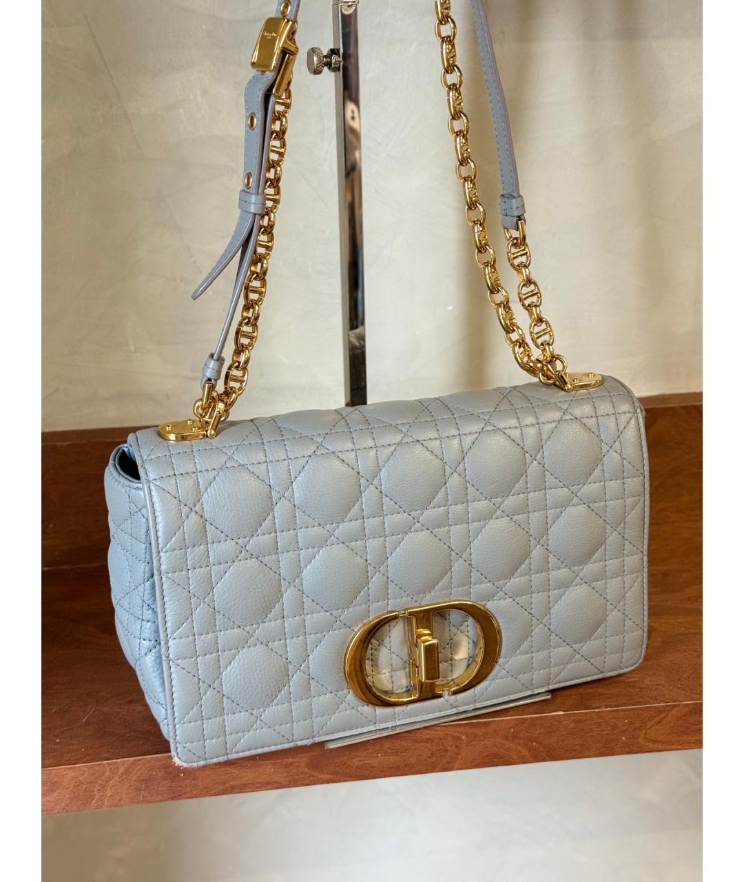 CHRISTIAN DIOR Серая кожаная сумка через плечо, фото 3