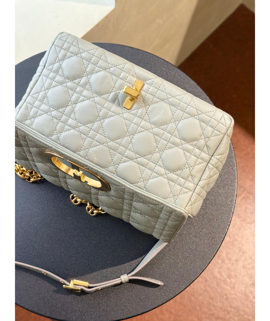 CHRISTIAN DIOR Серая кожаная сумка через плечо, фото 9