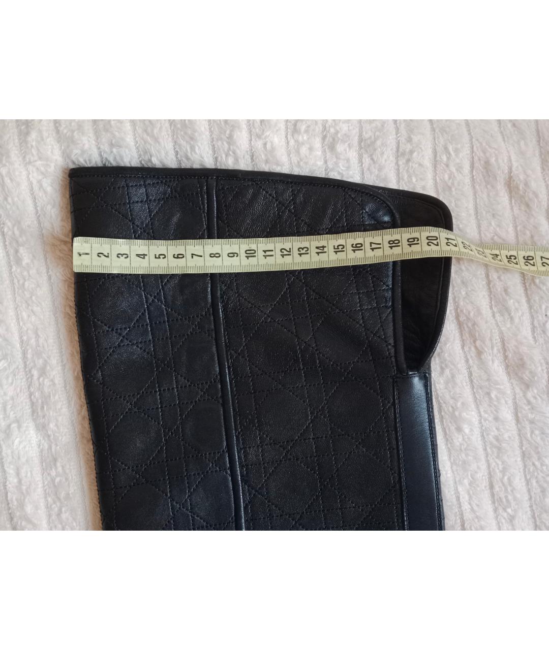 CHRISTIAN DIOR Черные кожаные ботфорты, фото 4