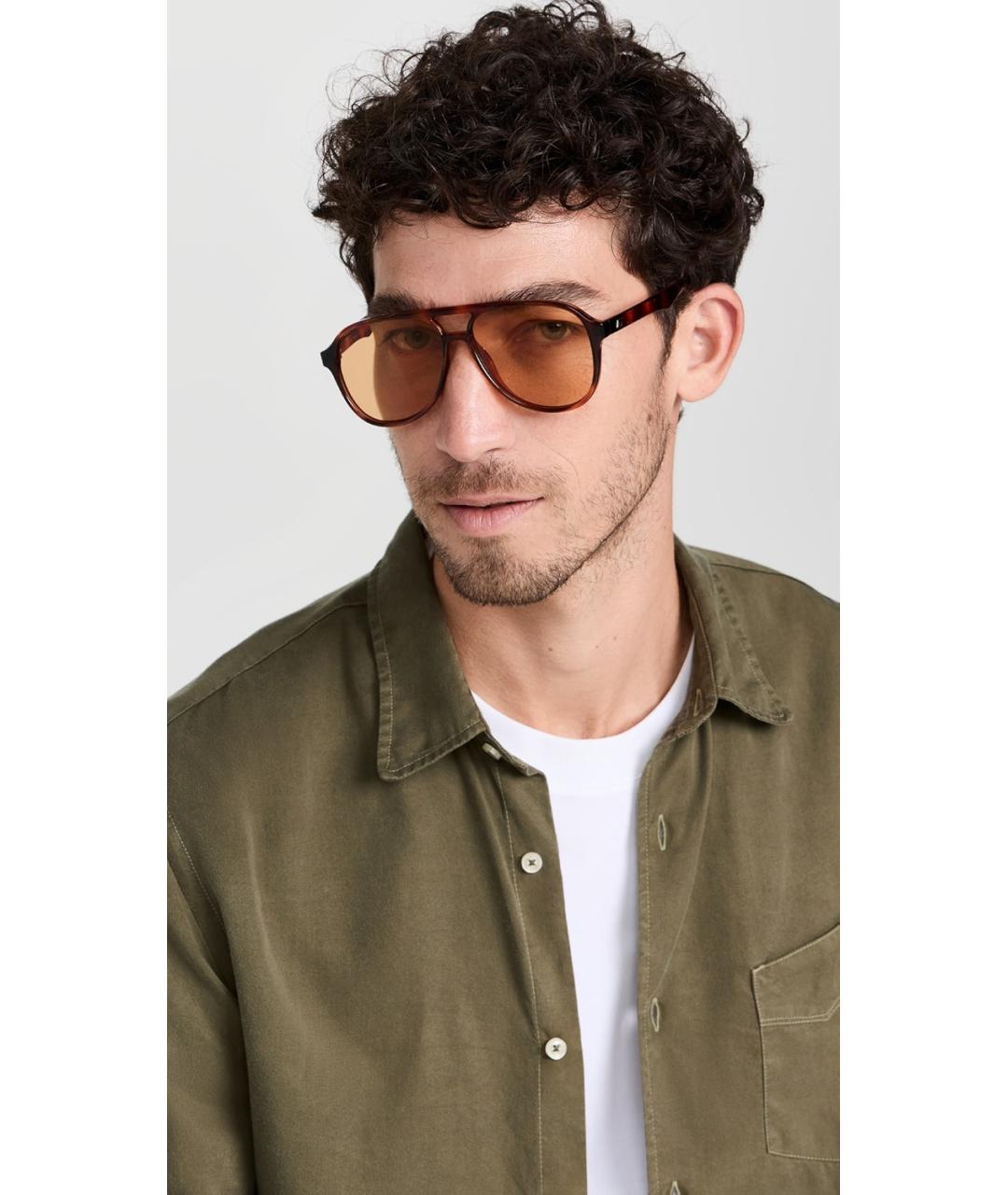 LE SPECS Коричневые пластиковые солнцезащитные очки, фото 7