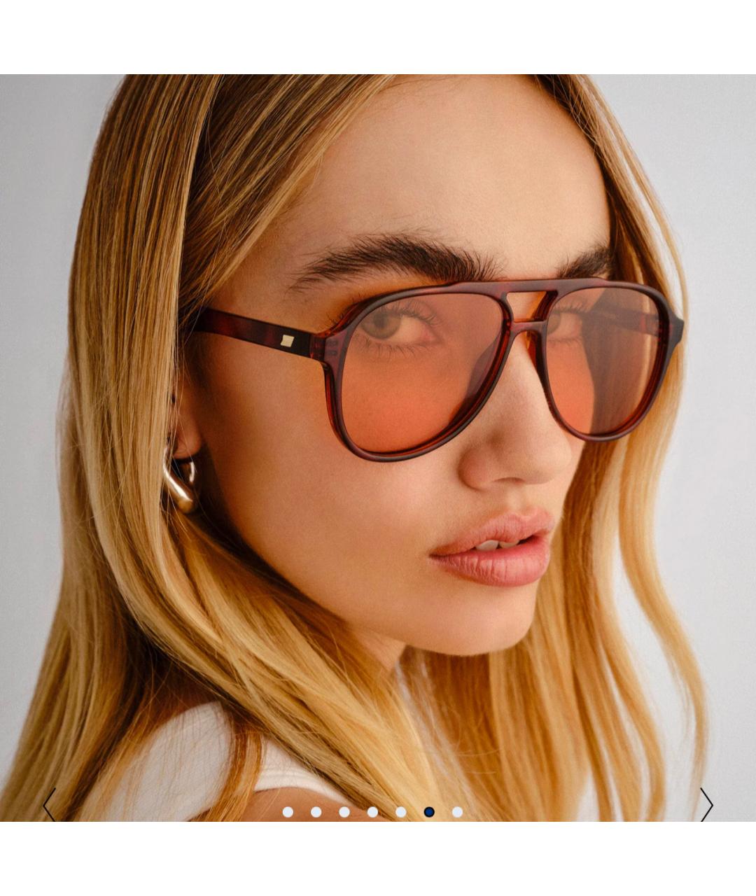 LE SPECS Коричневые пластиковые солнцезащитные очки, фото 6