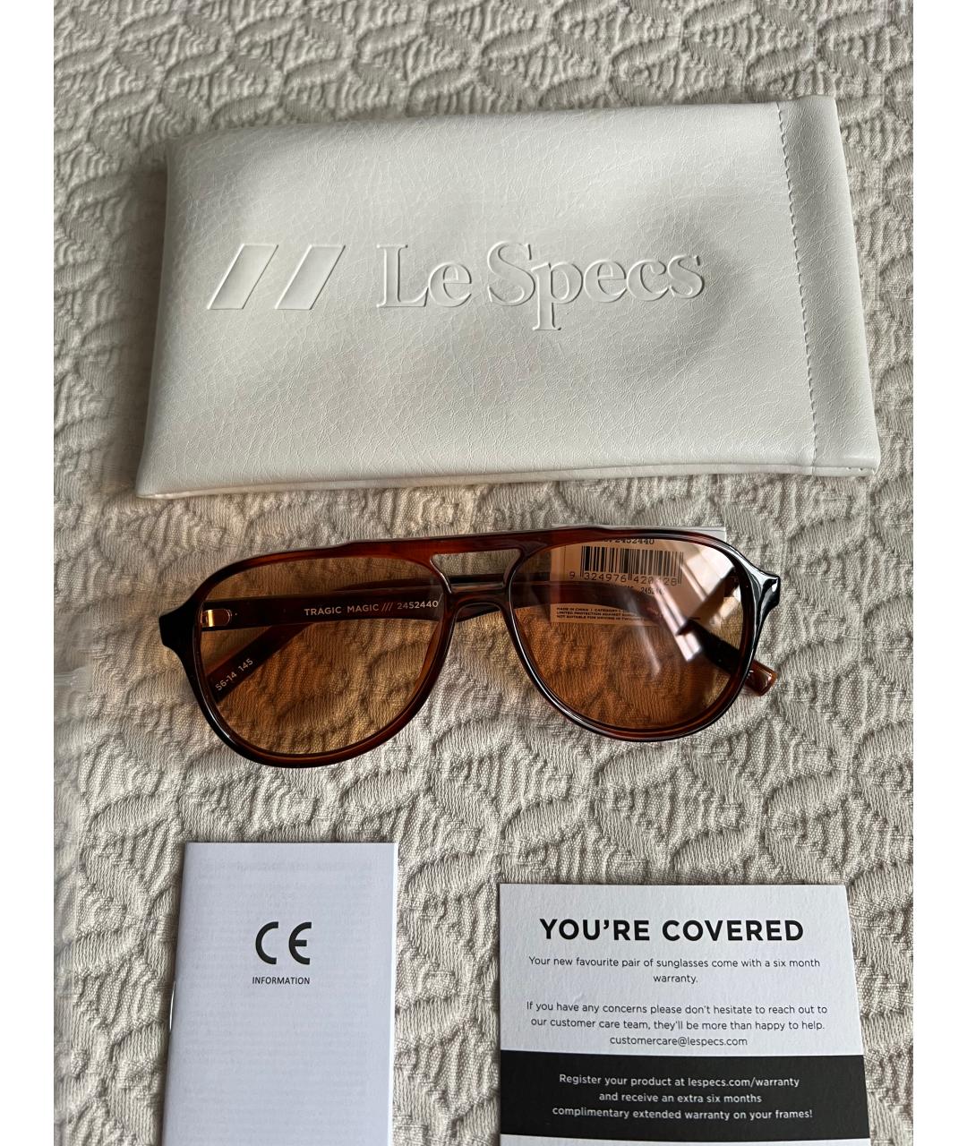 LE SPECS Коричневые пластиковые солнцезащитные очки, фото 3