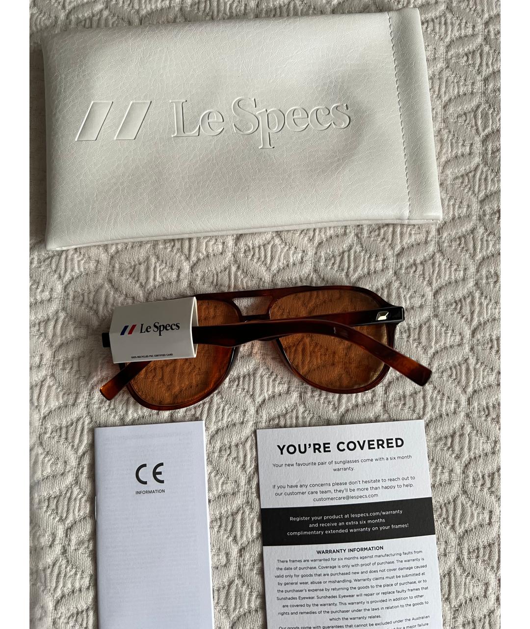 LE SPECS Коричневые пластиковые солнцезащитные очки, фото 9