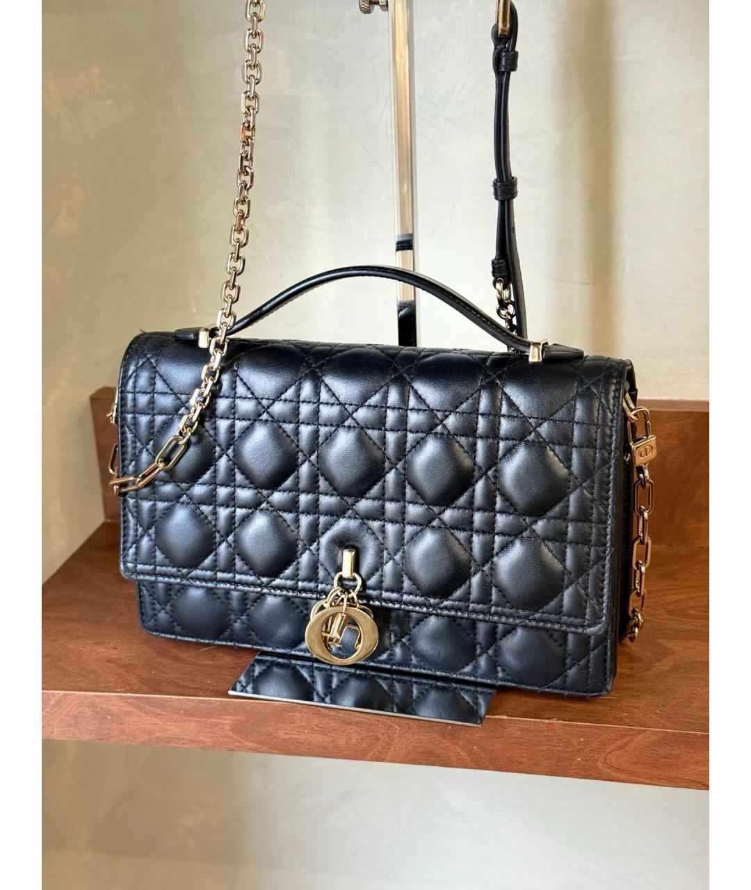 CHRISTIAN DIOR Черная кожаная сумка через плечо, фото 2