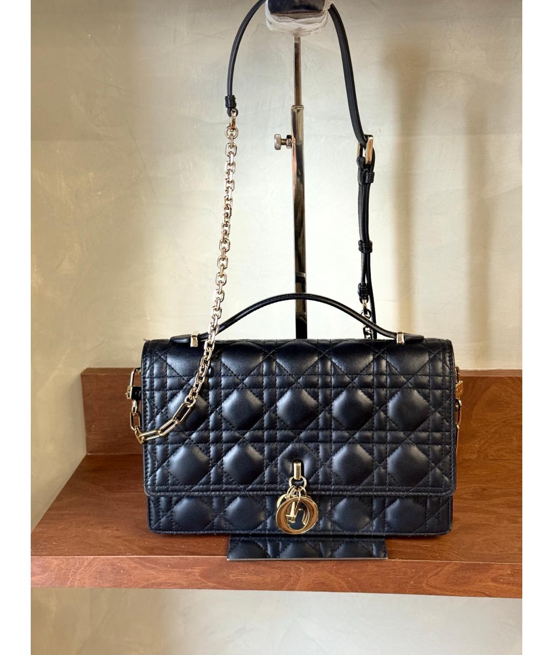 CHRISTIAN DIOR Черная кожаная сумка через плечо, фото 9