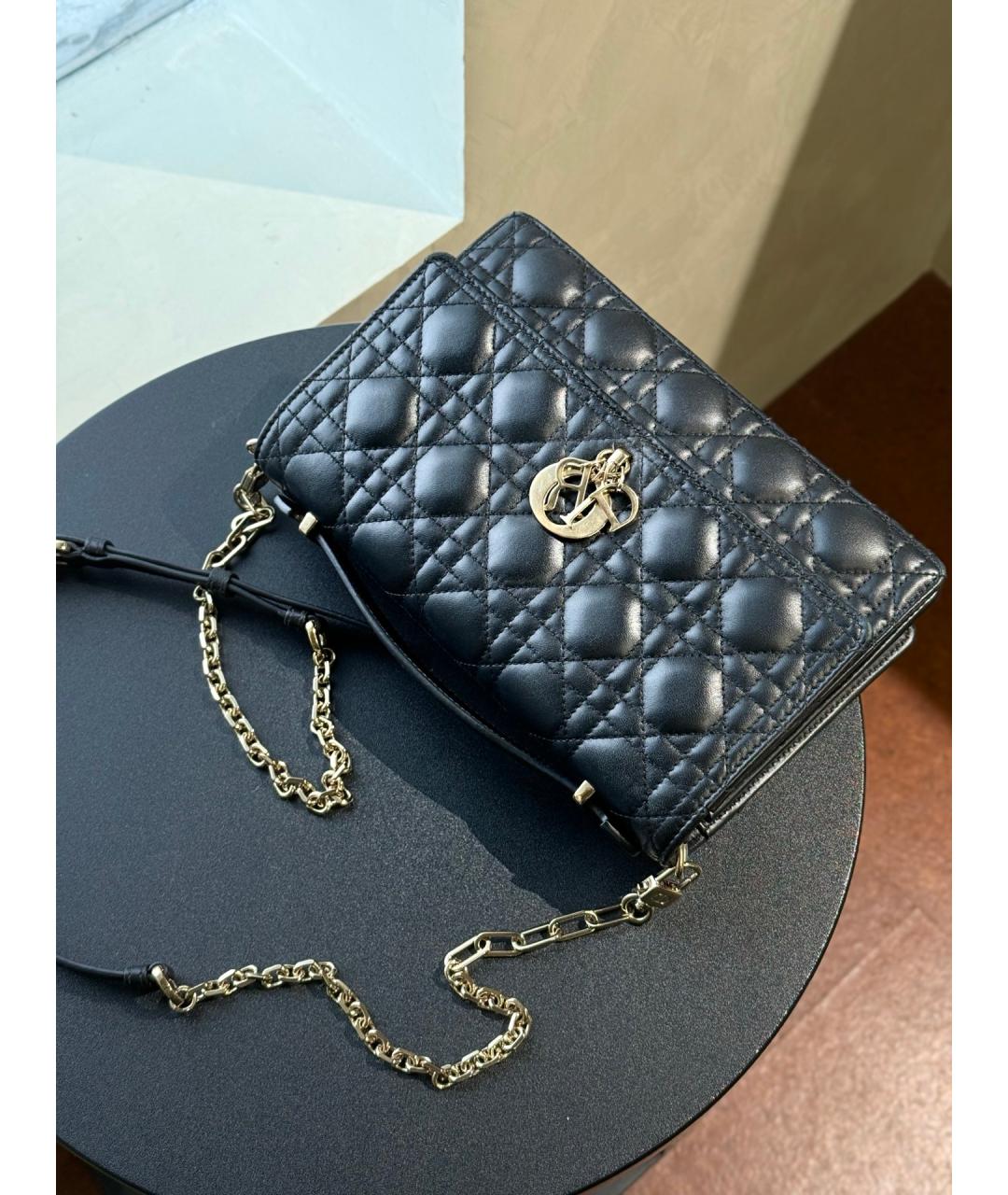 CHRISTIAN DIOR Черная кожаная сумка через плечо, фото 8