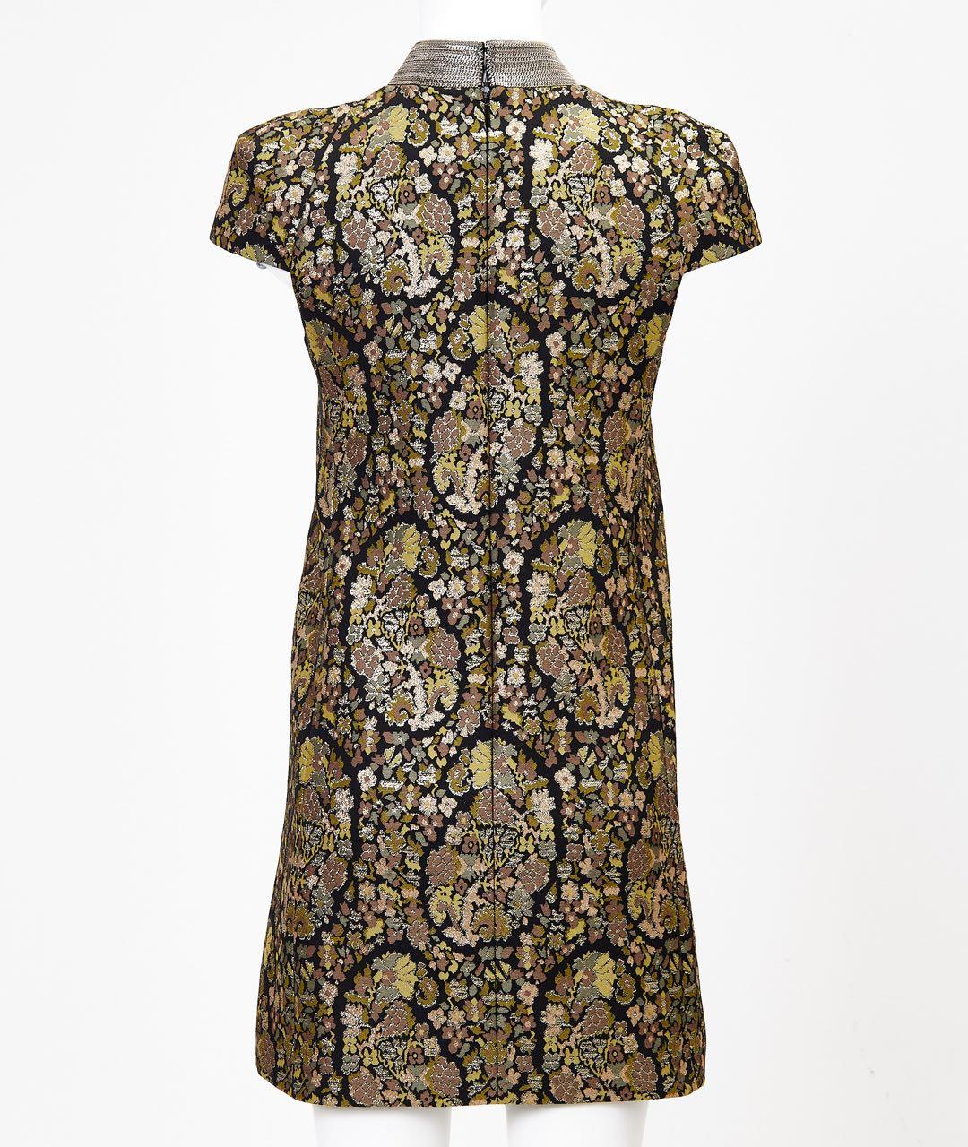 SAINT LAURENT Золотое полиэстеровое вечернее платье, фото 2