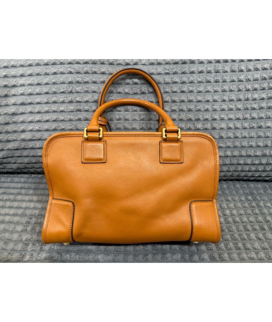 LOEWE Коричневая кожаная сумка с короткими ручками, фото 3