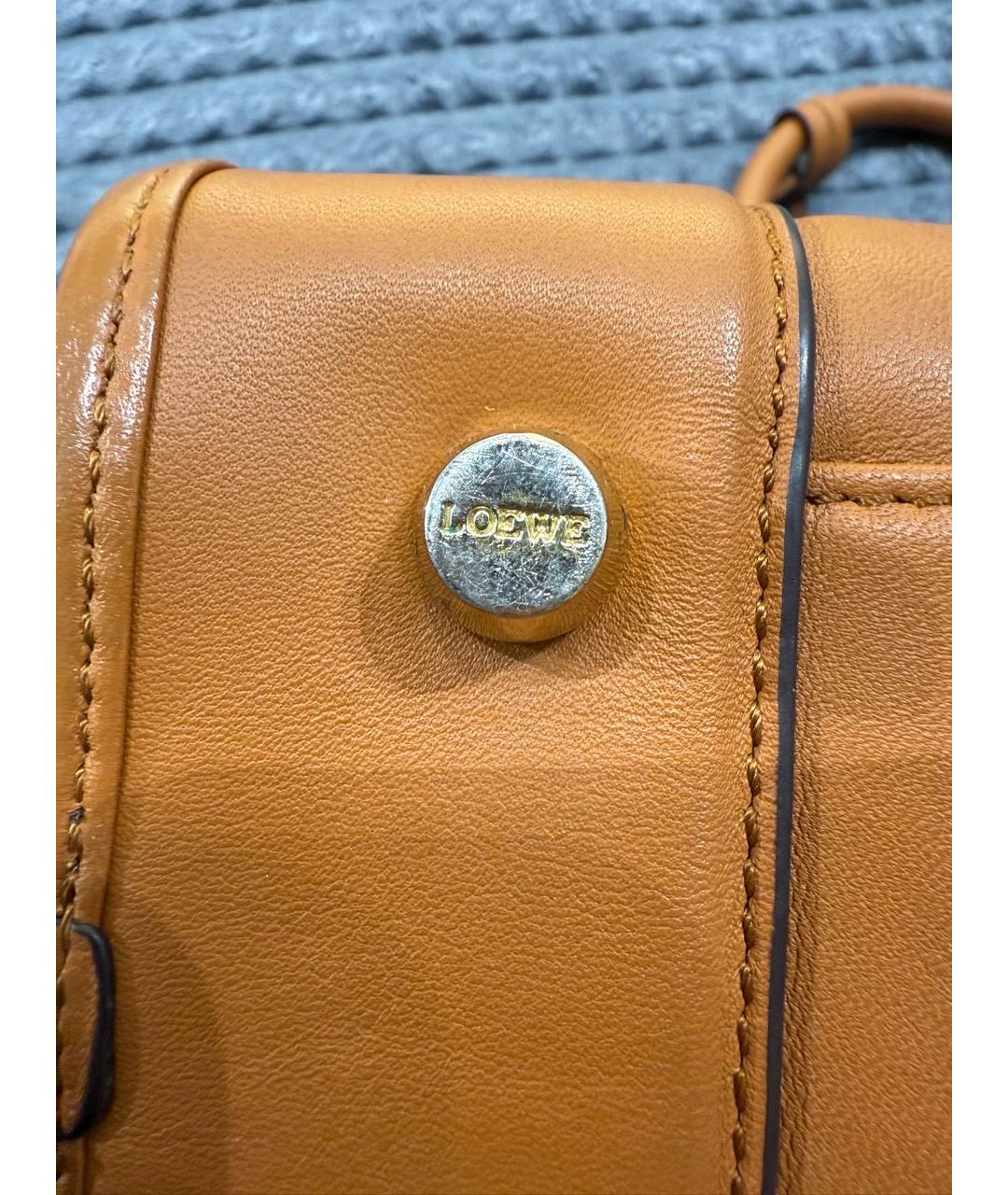 LOEWE Коричневая кожаная сумка с короткими ручками, фото 5