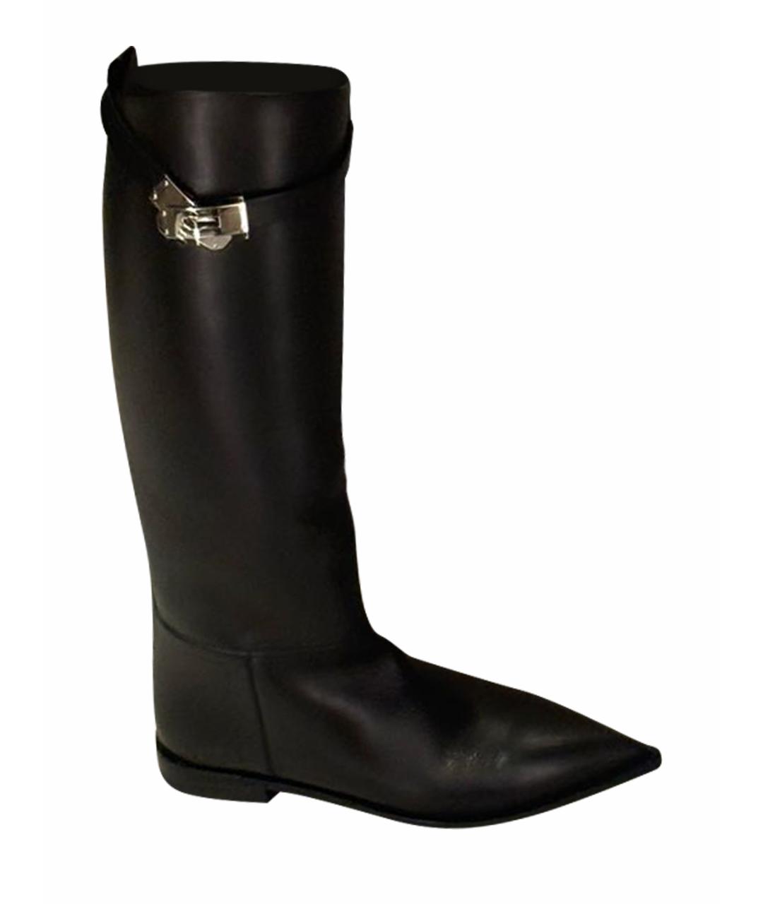 HERMES Черные кожаные сапоги, фото 1