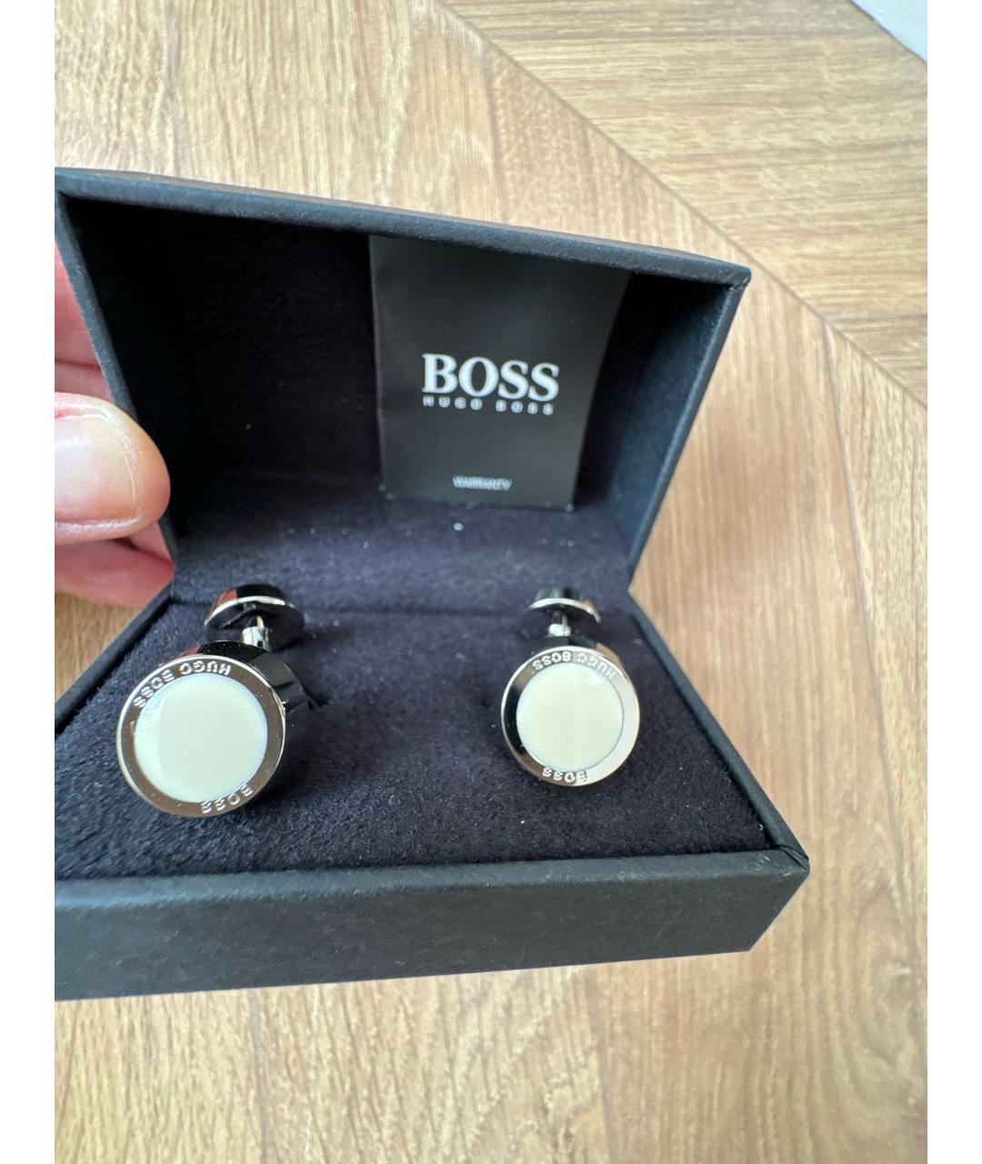 HUGO BOSS Бежевые керамические запонки, фото 3