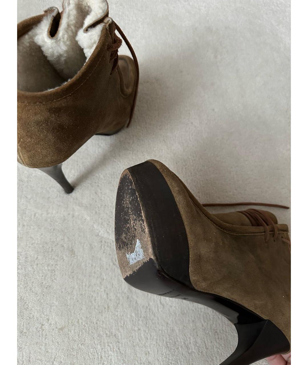 BURBERRY Коричневые замшевые ботильоны, фото 6