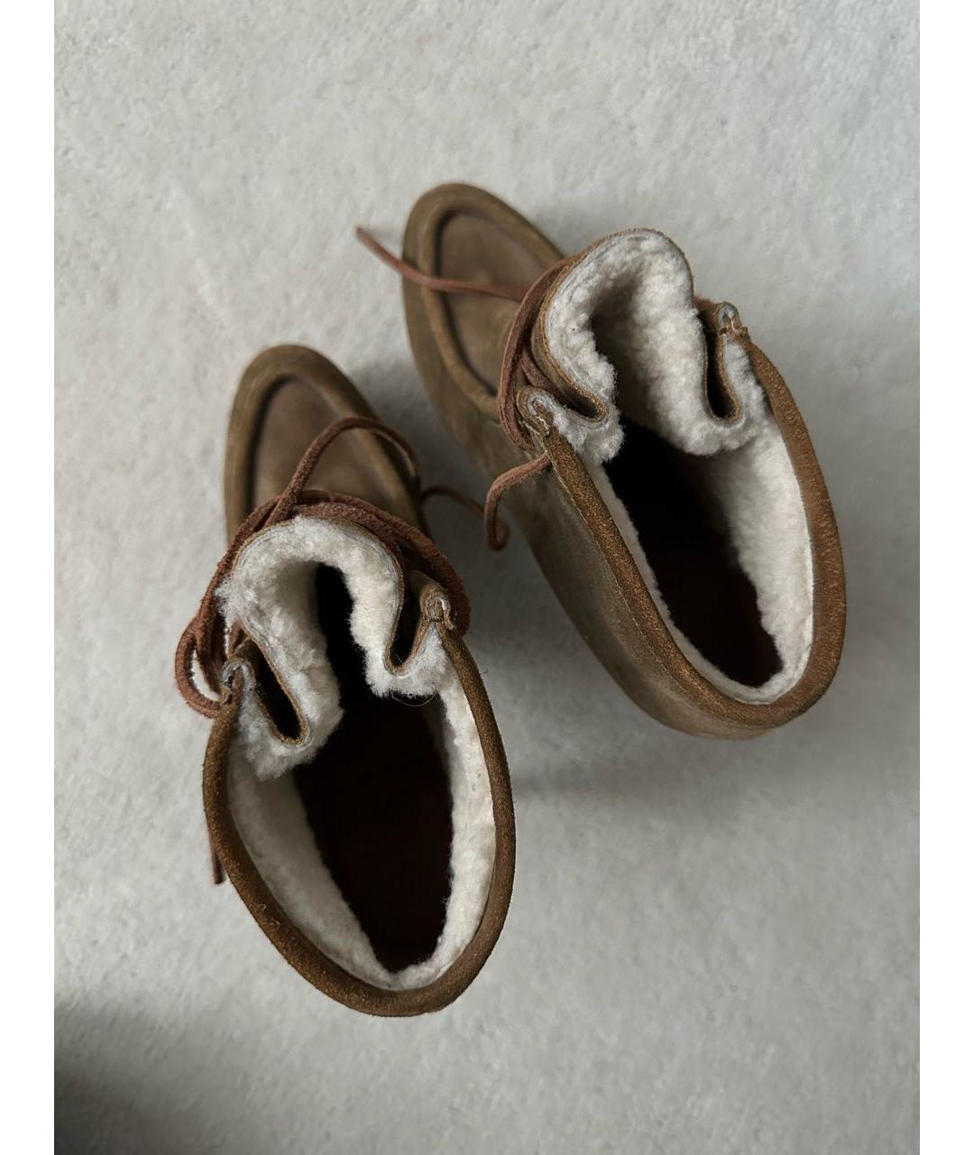 BURBERRY Коричневые замшевые ботильоны, фото 3