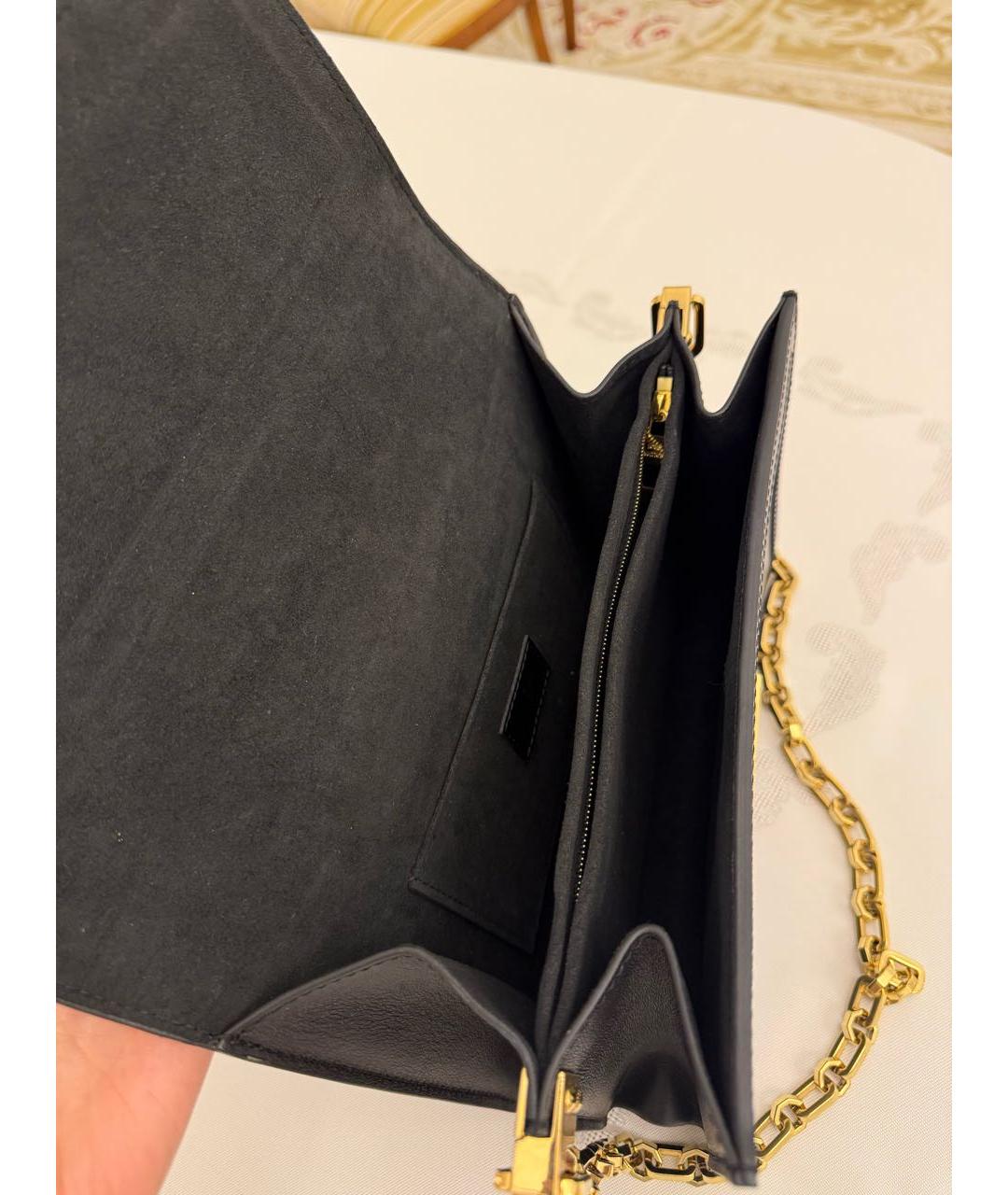 LOUIS VUITTON Черная кожаная сумка через плечо, фото 4