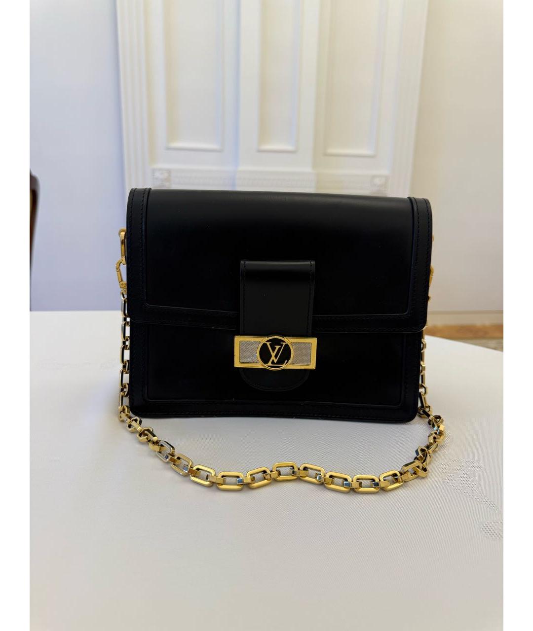 LOUIS VUITTON Черная кожаная сумка через плечо, фото 5