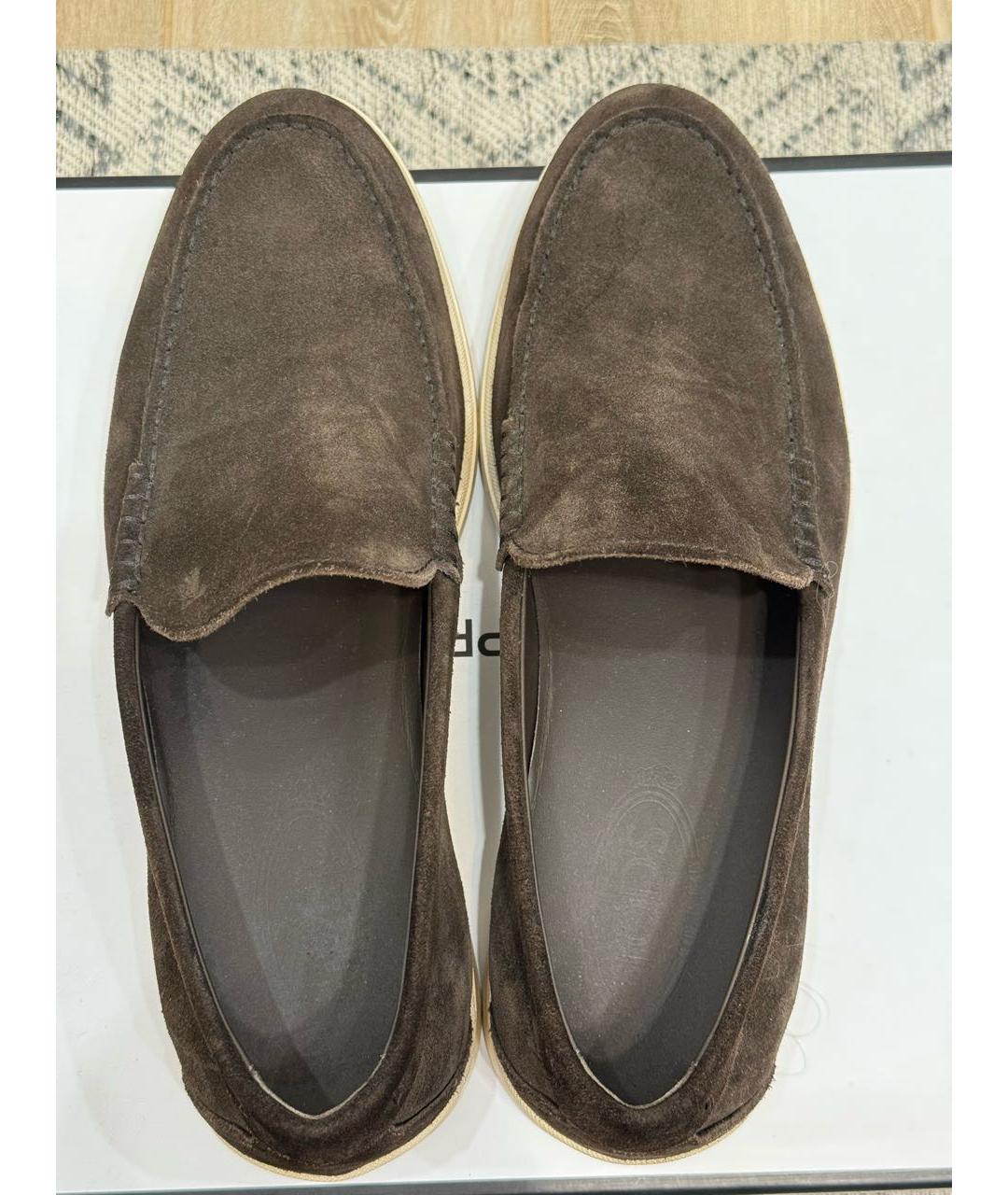 TOD'S Коричневые замшевые лоферы, фото 3