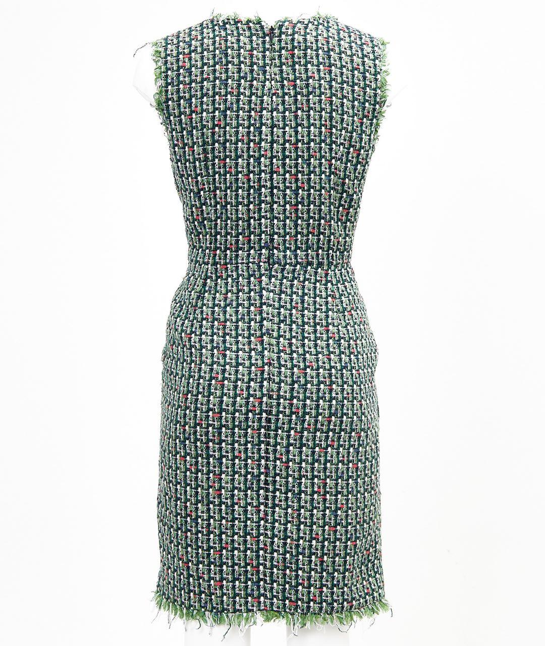 OSCAR DE LA RENTA Зеленые твидовое вечернее платье, фото 2