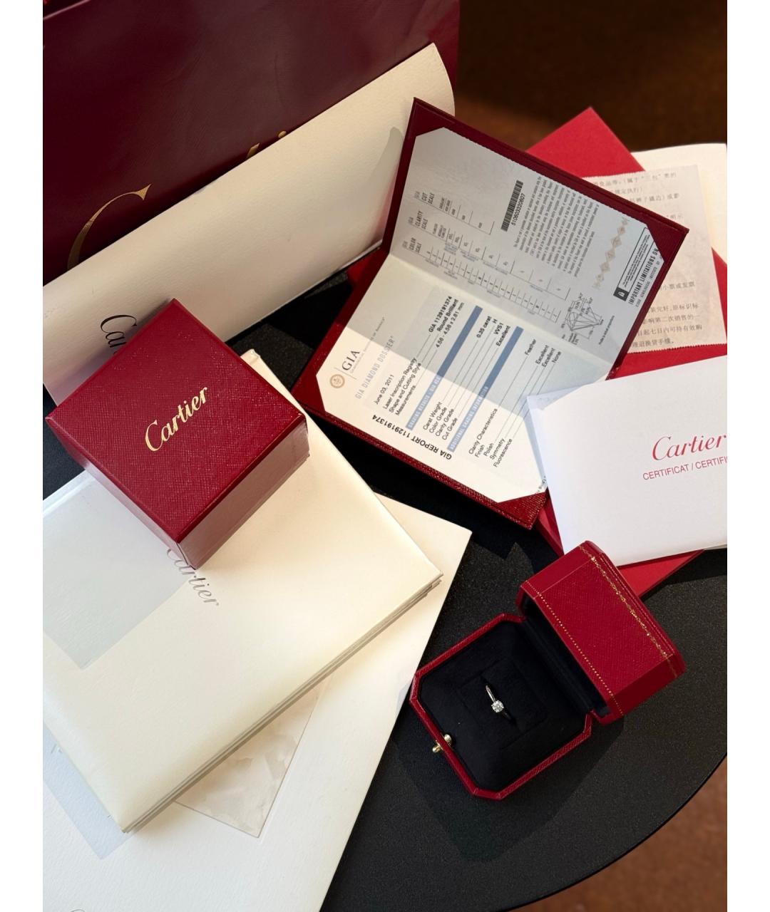 CARTIER Серебряное платиновое кольцо, фото 2