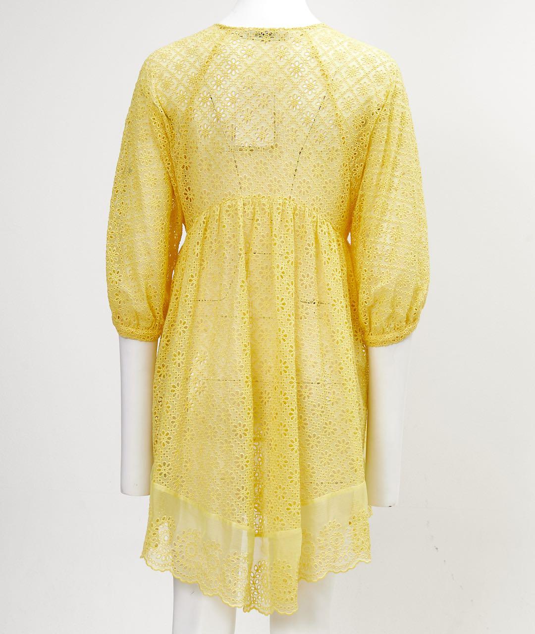 PHILOSOPHY DI LORENZO SERAFINI Желтое хлопковое повседневное платье, фото 2