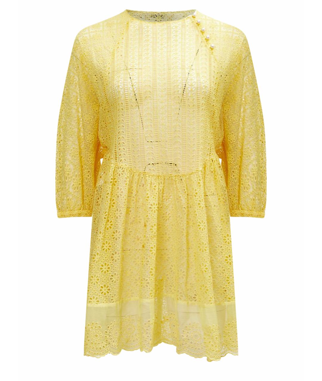 PHILOSOPHY DI LORENZO SERAFINI Желтое хлопковое повседневное платье, фото 1