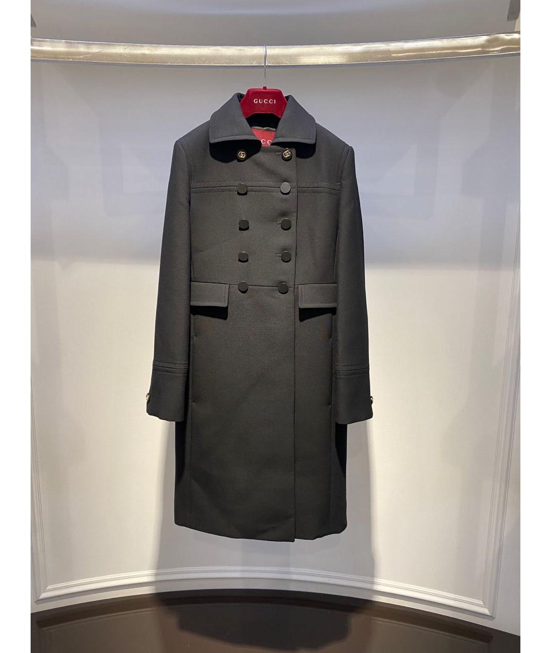 GUCCI Черное шерстяное пальто, фото 2