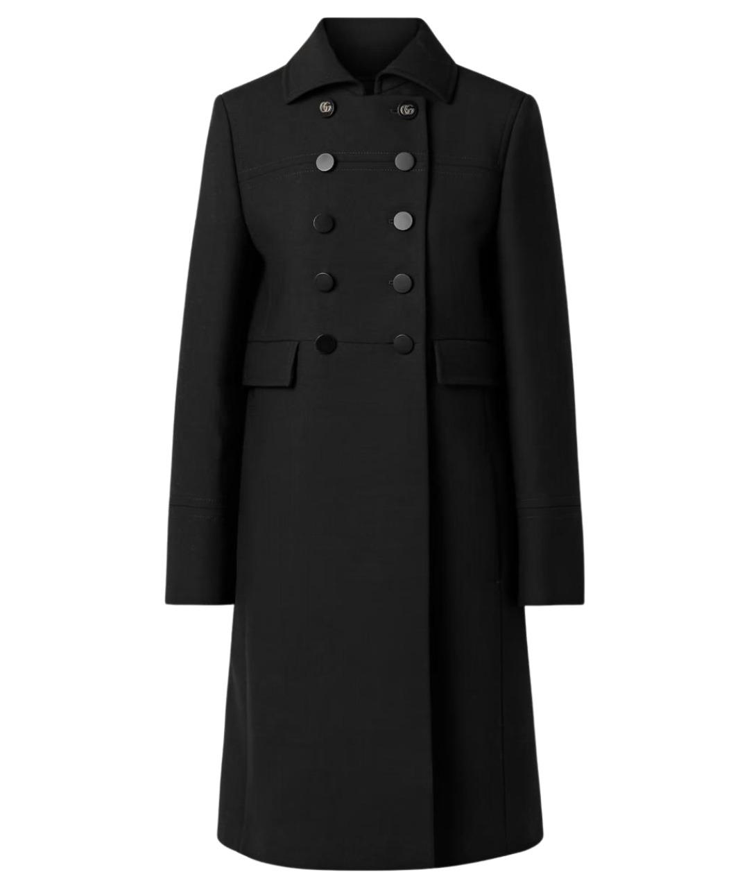 GUCCI Черное шерстяное пальто, фото 1