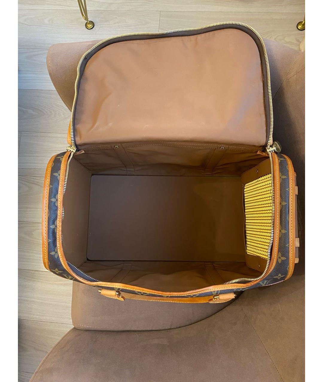 LOUIS VUITTON Коричневая кожаная дорожная/спортивная сумка, фото 3