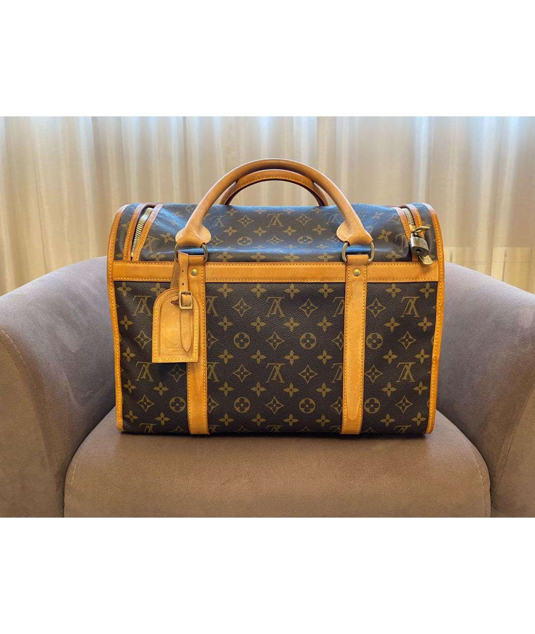 LOUIS VUITTON Коричневая кожаная дорожная/спортивная сумка, фото 8