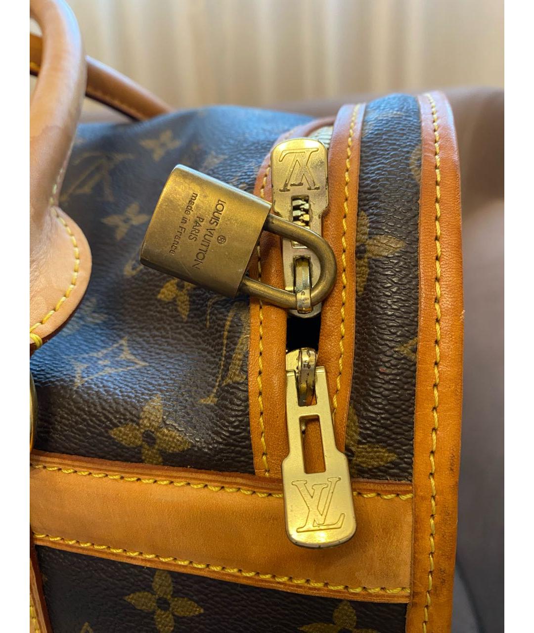 LOUIS VUITTON Коричневая кожаная дорожная/спортивная сумка, фото 5