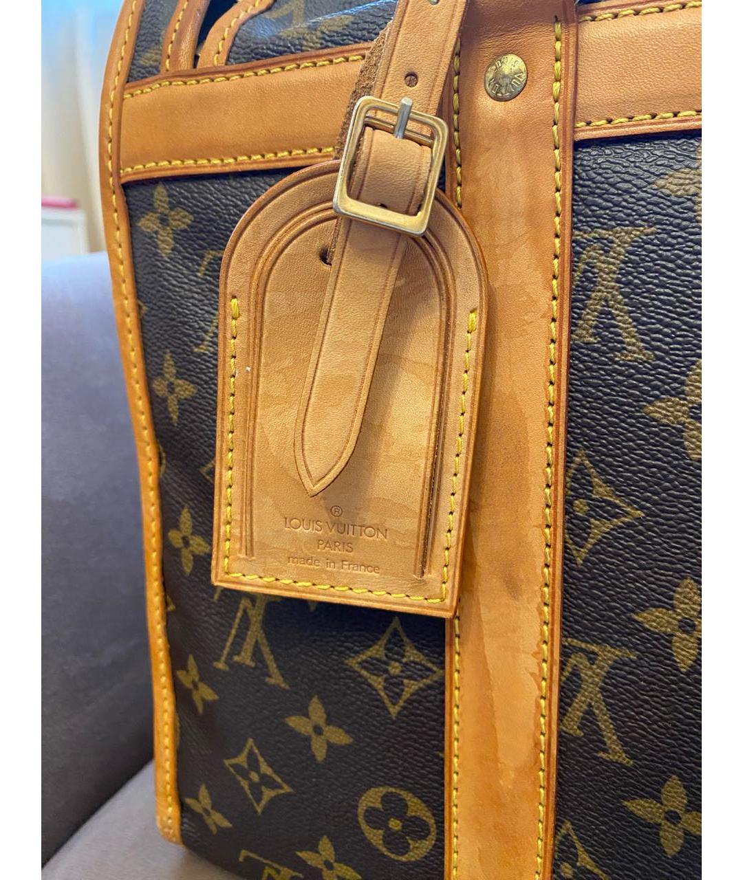 LOUIS VUITTON Коричневая кожаная дорожная/спортивная сумка, фото 6