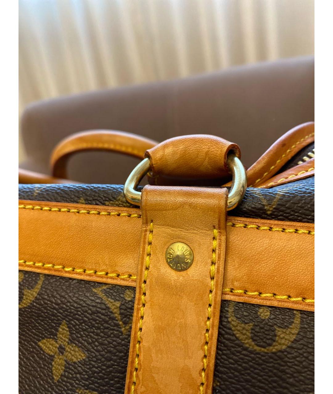 LOUIS VUITTON Коричневая кожаная дорожная/спортивная сумка, фото 7