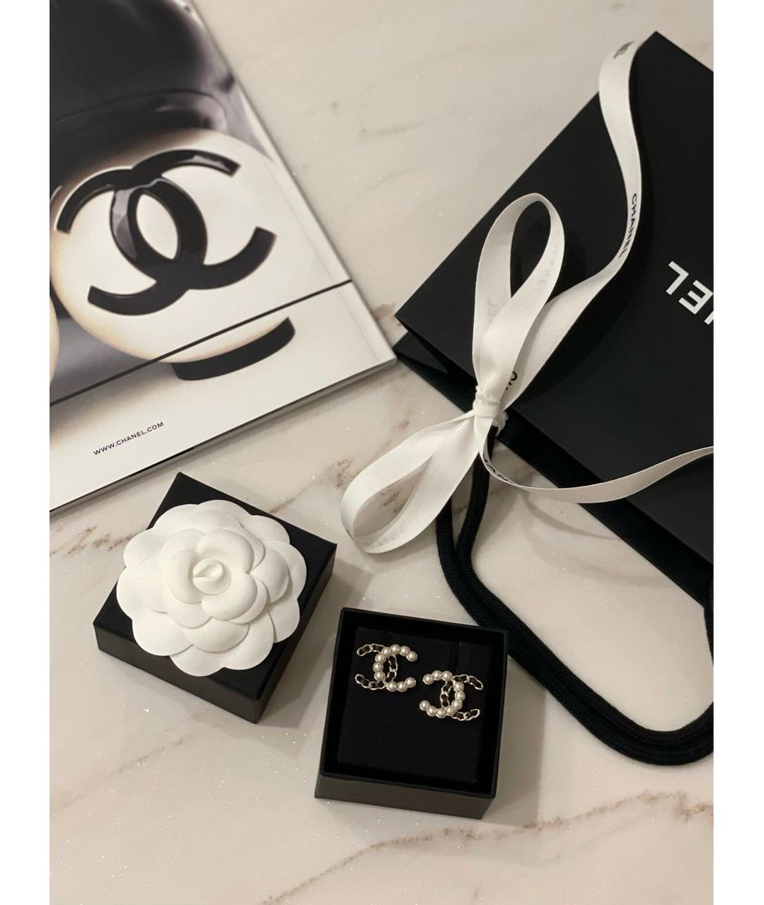 CHANEL Золотые металлические серьги, фото 3