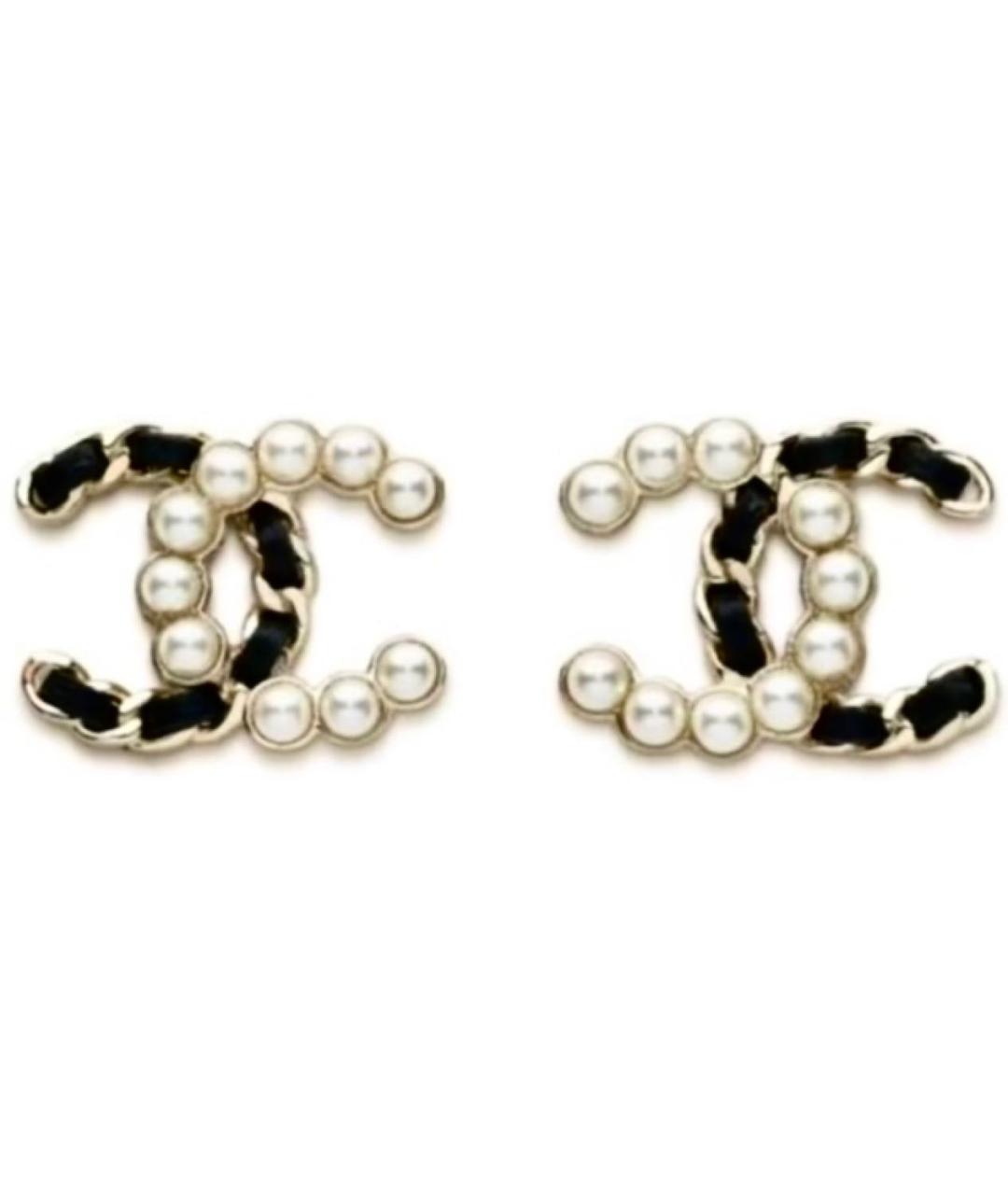 CHANEL Золотые металлические серьги, фото 1