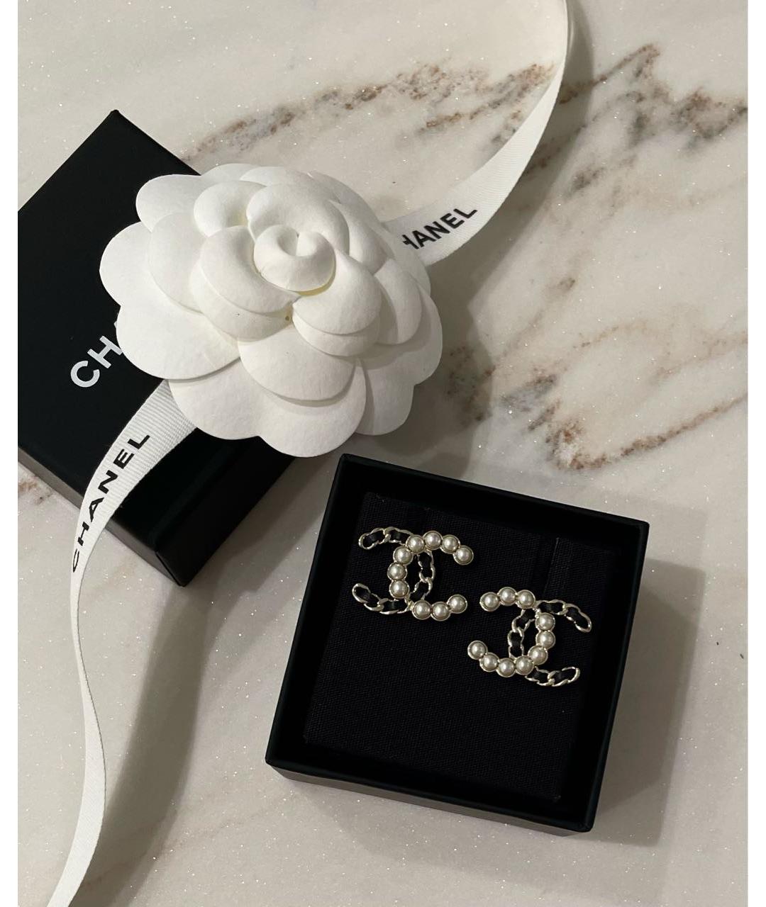 CHANEL Золотые металлические серьги, фото 2