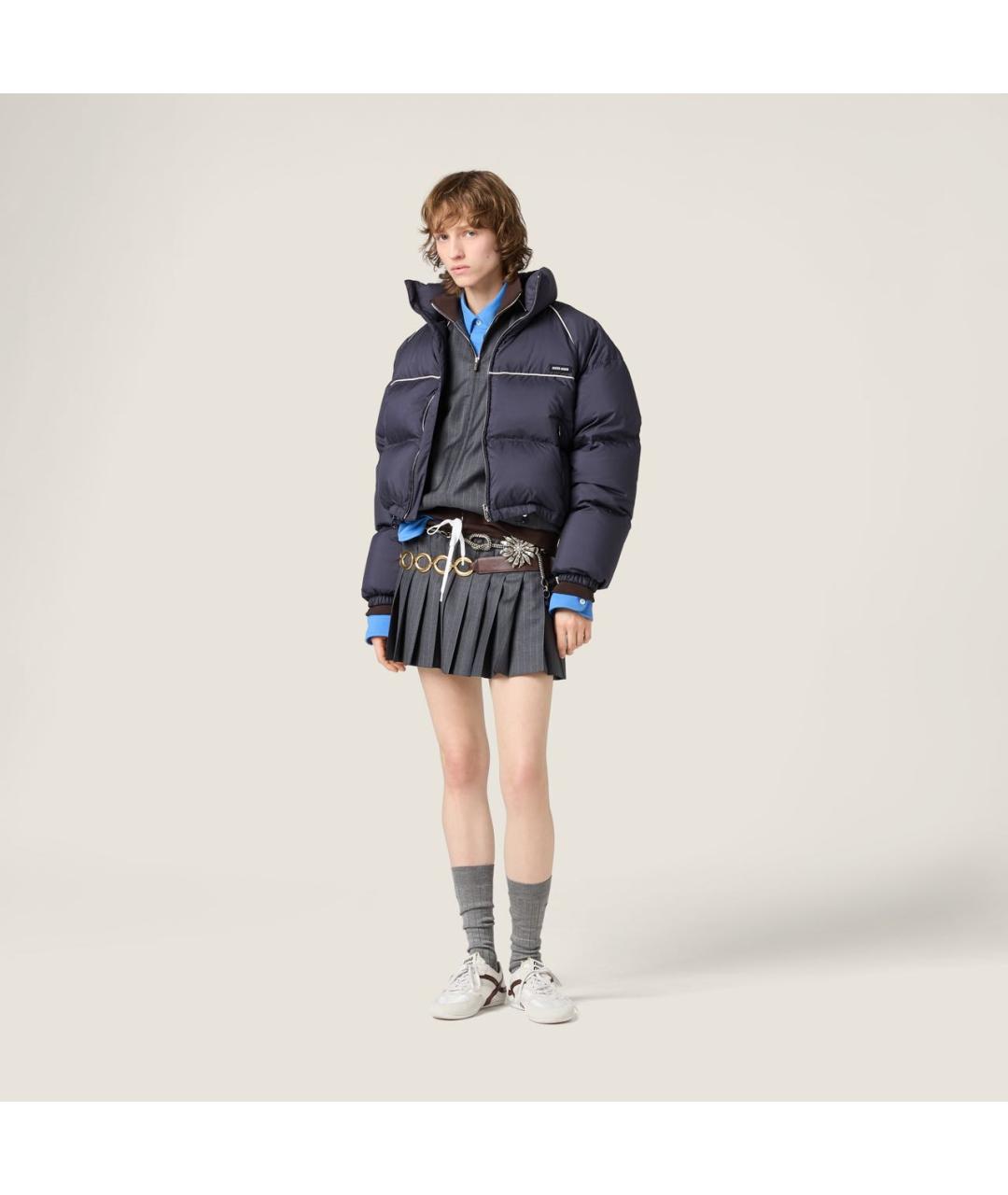 MIU MIU Темно-синий пуховик, фото 2