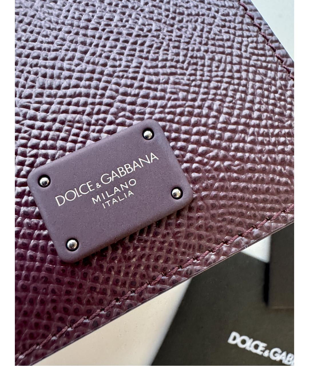 DOLCE&GABBANA Бордовая кожаная визитница, фото 7