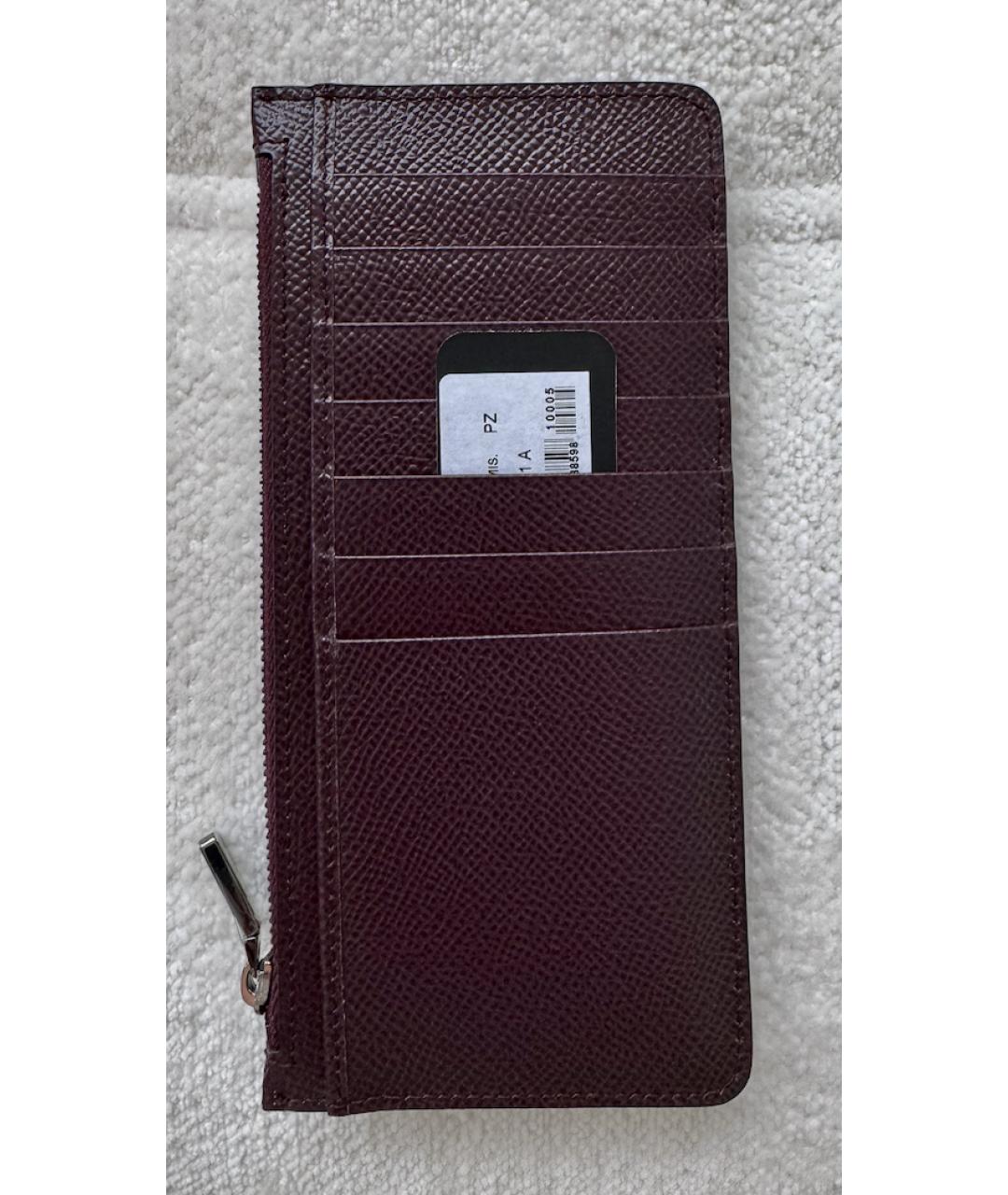 DOLCE&GABBANA Бордовая кожаная визитница, фото 2