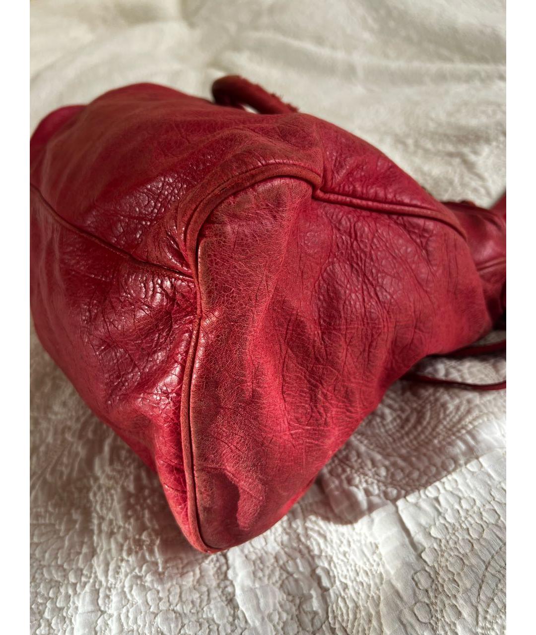BALENCIAGA Красная кожаная сумка через плечо, фото 7