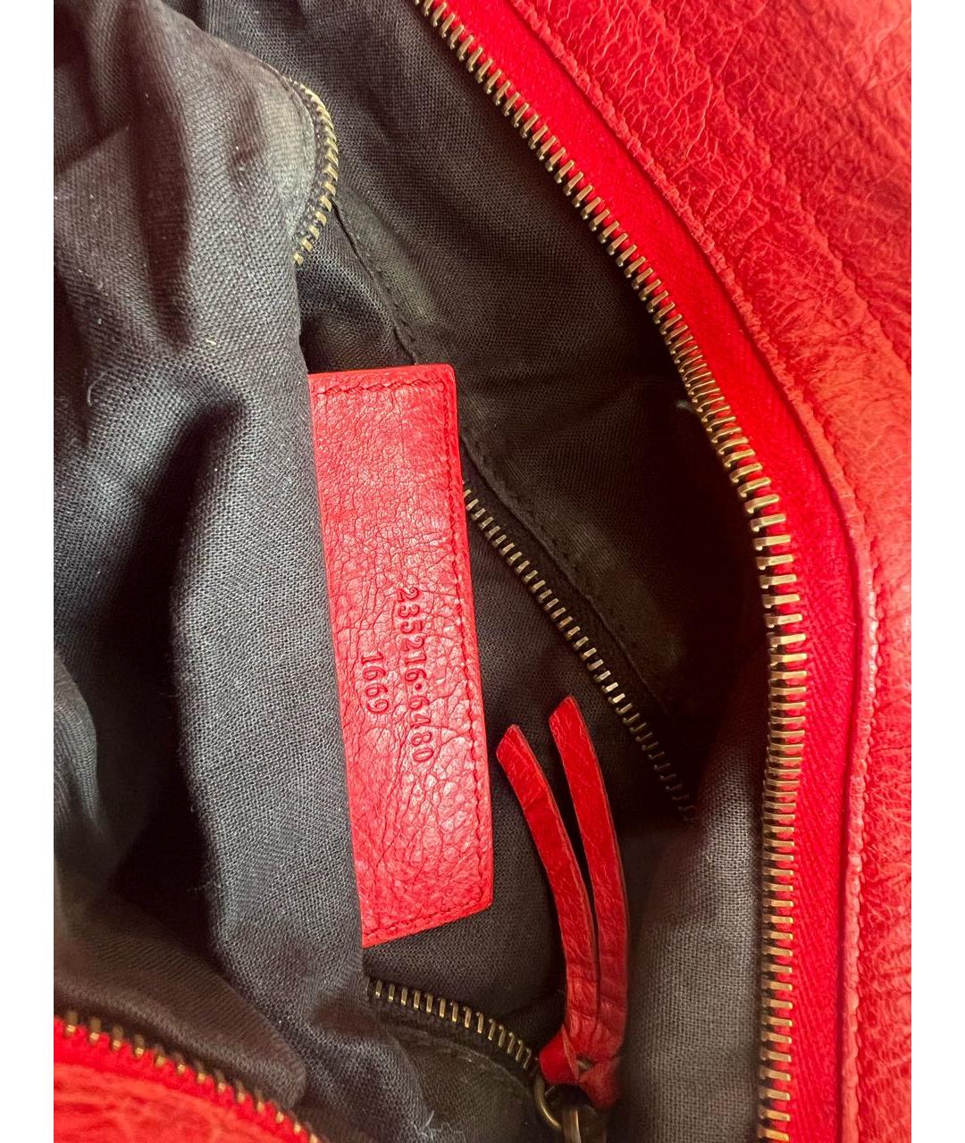 BALENCIAGA Красная кожаная сумка через плечо, фото 4