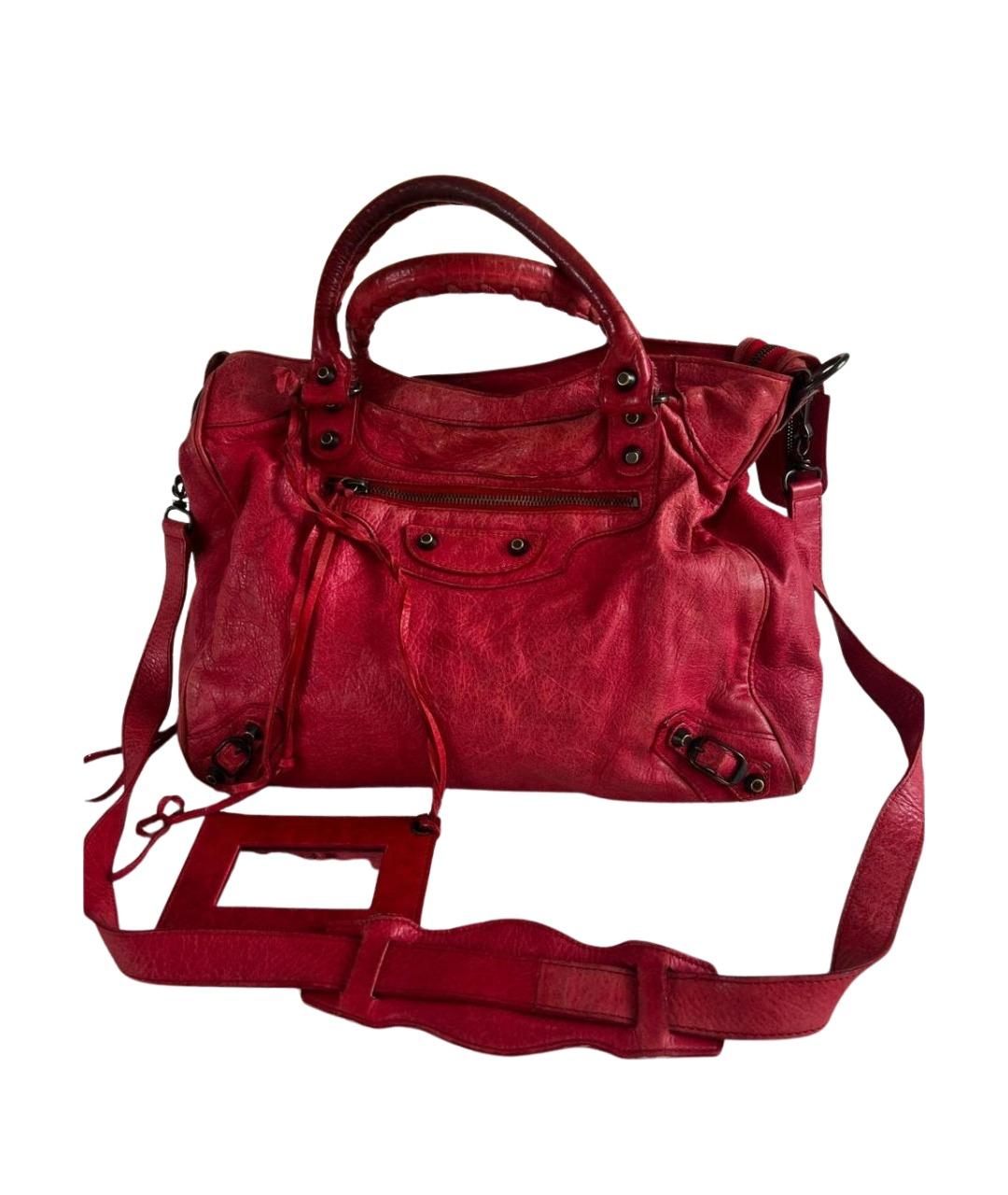 BALENCIAGA Красная кожаная сумка через плечо, фото 1