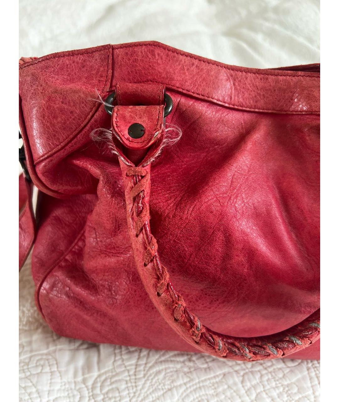 BALENCIAGA Красная кожаная сумка через плечо, фото 6