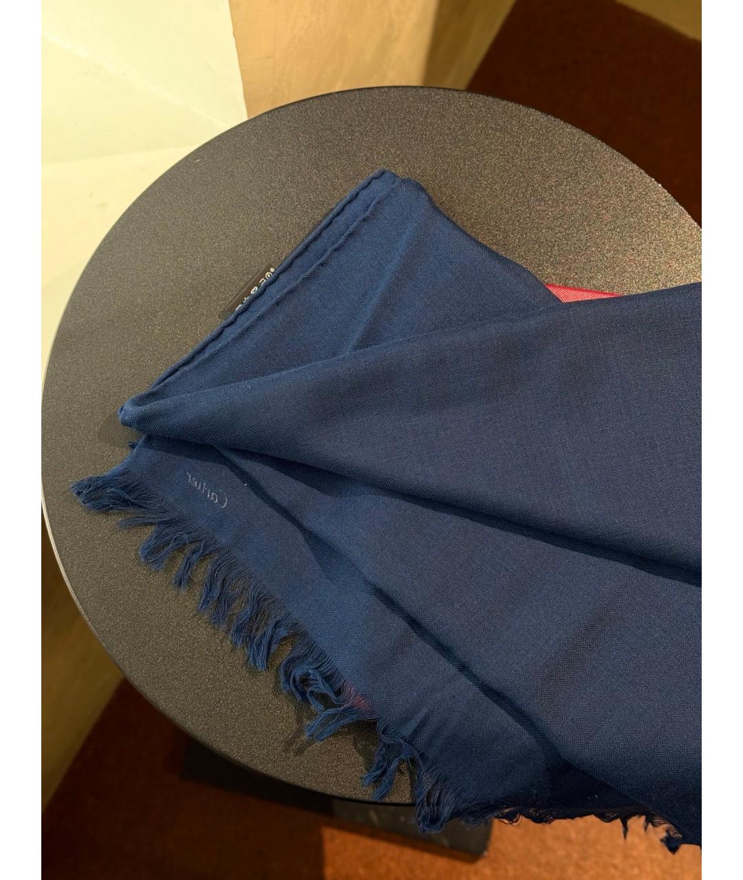 CARTIER Голубой кашемировый шарф, фото 4