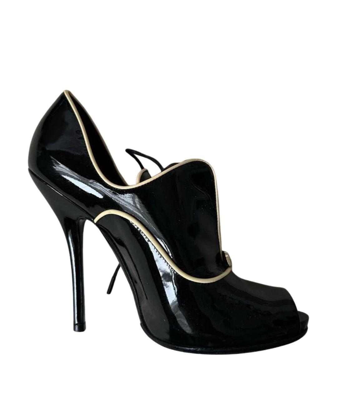 GUCCI Черные кожаные ботильоны, фото 1