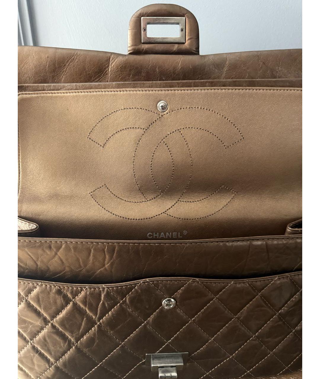 CHANEL Коричневая кожаная сумка через плечо, фото 4